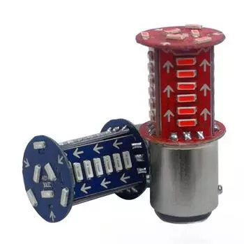 1 шт. Мотоциклетный светодиодный задний фонарь, яркий стоп-сигнал 1156 1157 4014 30SMD вспышка рулевого управления, водяной свет ice blue