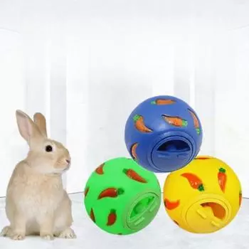 1 шт., мяч для угощения кролика, интерактивная игрушка для кролика, игрушка-закуска, устойчивая к укусам, игрушка для кормления хорька, котенка, хомяка зелёный
