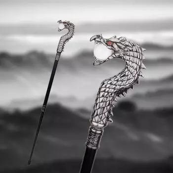 1 шт., мяч с головой дракона, модная трость, декоративная палка для косплея, винтажная вечерние модная трость для ходьбы, посох