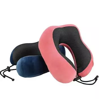 1 шт. Мягкая дорожная подушка U-образной формы для путешествий, здравоохранения, подушка для шеи и шеи в самолете 29 27 14cm темно-синий