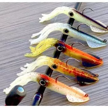 1 шт. Мягкая джиг-головка для рыбалки, приманки 35 г, свимбейты, морская джиг-приманка, тонущий крючок, бионический кальмар M серый