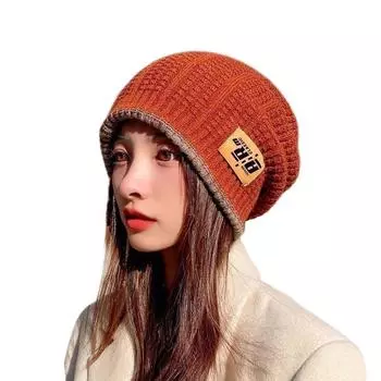 1 шт. мягкая маленькая толстая осенне-зимняя вязаная шапка с двумя боковыми головными уборами ворсовая шапка бини