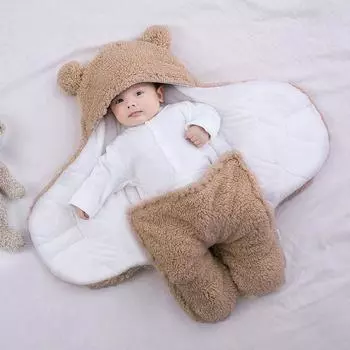 1 шт. Мягкая пеленка, утолщенная, для новорожденного, короткая, плюшевая, одеяло, спальный мешок, спальный мешок