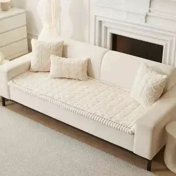 1 шт. Мягкая плюшевая накладка на подлокотник дивана для гостиной, утолщенный жаккардовый нескользящий чехол для секционного дивана, универсальный протектор для дивана 70x150cm 1pc S