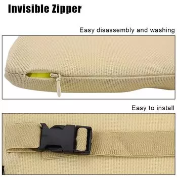 1 шт., мягкая подушка для шеи в автомобиле, подушка для подголовника, чехол из пеноматериала с эффектом памяти, чехол из полиэстера для автомобильного подголовника, подушка для шеи для кресла Feat в автомобиле бежевый