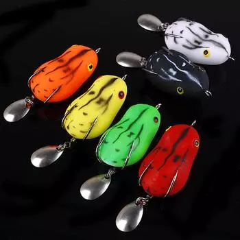 1 шт. мягкая рыболовная приманка лягушка двойные крючки лягушка водяной скат искусственная мягкая приманка оранжевый