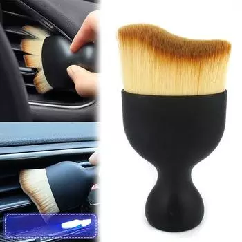 1 шт., мягкая щетка для чистки салона автомобиля, приборная панель, воздуховыпускное отверстие, удаление пыли, домашний офис, детализация, чистые инструменты чёрный