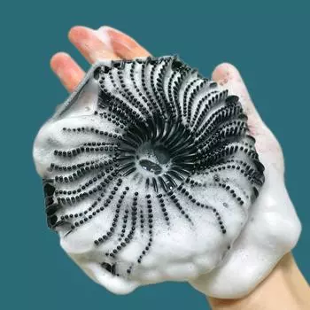 1 шт. Мягкая силиконовая отшелушивающая щетка для умывания, ручная чистка тела, скраб для душа, нежная массажная щетка для ванны для мужчин и женщин чёрный