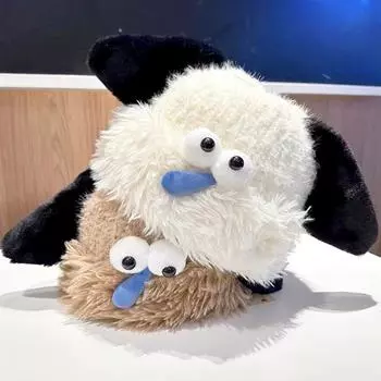 1 шт. Мягкая утолщенная уличная ветрозащитная пушистая плюшевая морозостойкая мультяшная собака защита ушей зимняя теплая вязаная шапка бини