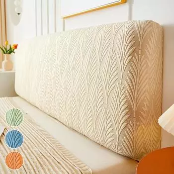 1 шт., мягкие чехлы для спинки кровати, 3D-жаккард, кукурузный бархат, минимализм, эластичная ткань, изголовье, предметы интерьера 150cm*60cm светло-желтого
