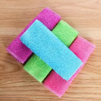 1 шт. мягкие многоцветные антижирные тряпки из бамбукового волокна для мытья посуды, кухонные принадлежности для дома и столовой жёлтый