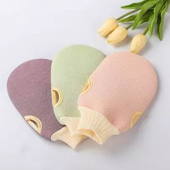 1 шт. мягкие перчатки для удаления волос в ванной, отшелушивающие, сильнодействующие, премиум-класса, для мытья ванной комнаты розовый