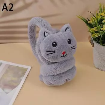 1 шт. Мягкие плюшевые наушники с рисунком из мультфильма, зимние теплые наушники, защита от холода, складные наушники бежевый