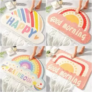 1 шт. Мягкие впитывающие коврики для пола, красочные милые узоры, ковер, нескользящий, моющийся, для входа, спальни, туалета, ванной, двери, дома 40X60CM S