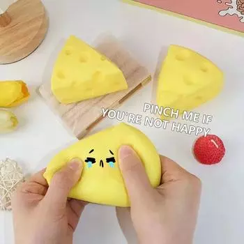 1 шт. Мягкие забавные сжимаемые игрушки ручной работы в виде сыра для снятия стресса - идеальные подарки для всех возрастов на такие праздники, как Пасха, Хэллоуин и т. д.