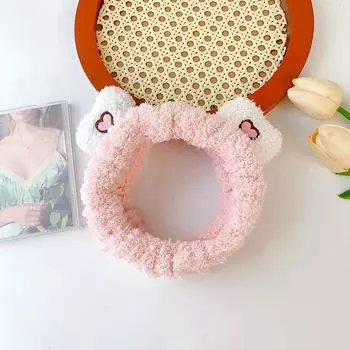 1 шт. Мягкий флис Милые повязки для волос в форме сердца Девочки Прекрасные повязки на голову Розовая резинка для волос