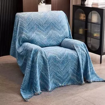 1 шт. мягкий и удобный чехол для дивана в скандинавском стиле - противоскользящее защитное одеяло для мебели с модными кисточками - идеально подходит для 180x180