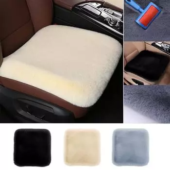 1 шт. мягкий квадратный коврик для сиденья, имитация меха кролика, теплая подушка для сиденья автомобиля, пушистый плюш, дышащий чёрный