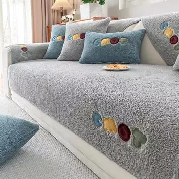 1 шт. мягкий плюшевый чехол для дивана, зимний теплый утолщенный диванный полотенце, противоскользящий универсальный угловой коврик для дивана, чехол для гостиной, домашнего декора 1pc 30x50 pillowcase