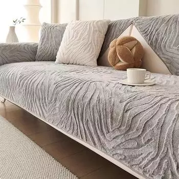 1 шт. Мягкий плюшевый чехол для дивана с изображением кролика, полосатый шезлонг, подушка для дивана, однотонный противоскользящий чехол для дивана для декора гостиной 70x70 A