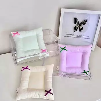 1 шт. мягкий утолщенный домашний декор, коврик для украшений, корейский стиль, хлопковая подставка, реквизит для фотосъемки с бантом, двухстороннее хранилище ключей розовый/зелёный