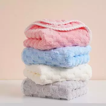 1 шт. Мягкое утолщенное полотенце для лица из кораллового флиса, впитывающее воду и быстросохнущее, однотонное полотенце для рук для ванной комнаты 35*75cm синий