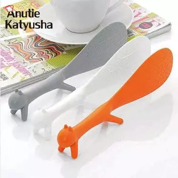 1 шт., мультяшная белка, рисовая ложка, совок, устойчивая, антипригарная, рисовая лопатка, пищевой пластик