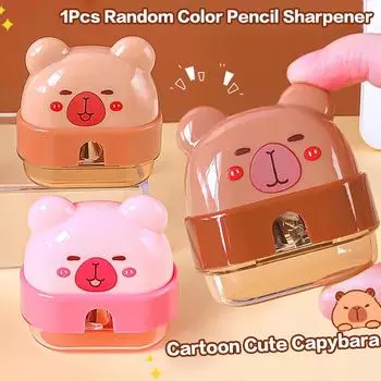 1 шт. мультяшная кавайная точилка для карандашей Capybara, портативная милая детская точилка для карандашей, канцелярские принадлежности для студентов, подарки