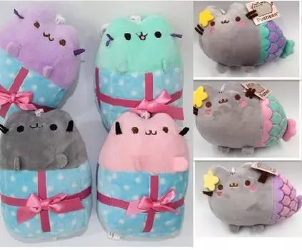 1 шт. Мультяшная кошка, маленькая мини-русалочка, плюшевые игрушки, милая улыбка животного, толстая кошка, плюшевые игрушки для кукол gift cat