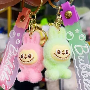 1 шт. мультяшная мини-кукла-сидячая Лабубу брелок милая игрушка кулон настольное украшение модель украшения рождественские подарки серый