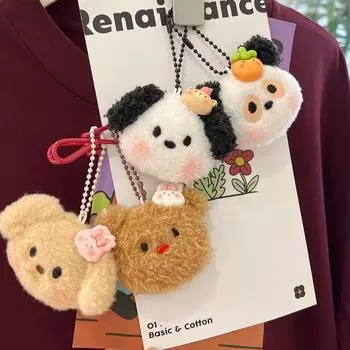 1 шт. мультяшная плюшевая панда собака кулон игрушки кукла брелок кавайный аниме кулон брелок милые детские игрушки плюшевые брелки подарки