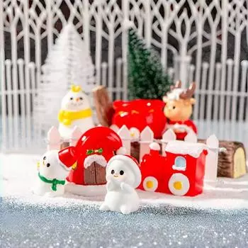 1 шт. мультяшная рождественская миниатюрная фигурка Санта-Клауса, мини-рождественское украшение, рождественское офисное настольное украшение, микропейзаж A13