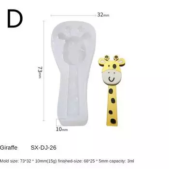 1 шт. Мультяшная заколка Эпоксидная смола Силиконовая форма DIY Шоколадный леденец Выпечка Силиконовая форма D