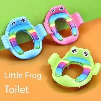 1 шт. Мультяшное милое сиденье для унитаза для мальчиков и девочек, сиденье для унитаза, сиденье для горшка, обивка для унитаза, портативное сиденье для горшка синий