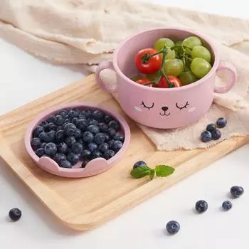 1 шт. Мультяшные детские миски, детский контейнер для еды, подставка для посуды, миска для кормления младенцев, детская тарелка для кормления, столовые приборы синий