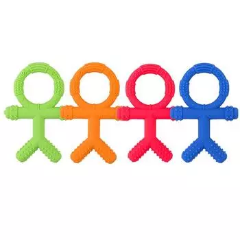 1 шт. Мультяшные люди жевательные ожерелья детские силиконовые прорезыватели для зубов аутизм сенсорные жевательные игрушки зелёный