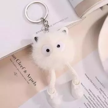 1 шт. мультяшные плюшевые брикеты брелок брелок креативный модный изысканный милый кукольный брелок автомобильный ключ аксессуары сумка кулон белый