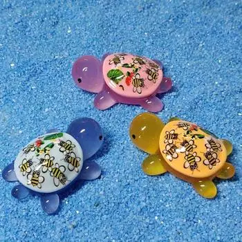 1 шт. мультяшные светящиеся миниатюры черепах-пчел, светящиеся в темноте, смоляные украшения, украшение для сада фей, мох, террариум, микроландшафт 4.9*3.3*1.6cm синий