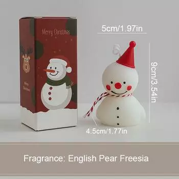 1 шт. Мультяшные украшения Рождественский снеговик Милый белый Креативные ароматические свечи подарки Ароматерапевтические свечи Реквизит для фото