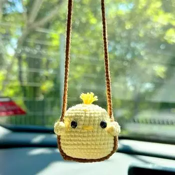 1 шт. мультяшный автомобильный аксессуар с изображением животного, декоративный подвесной креативный ручной работы, подвески для сумки, праздничный подарок, вязаный крючком кулон, вязаное украшение