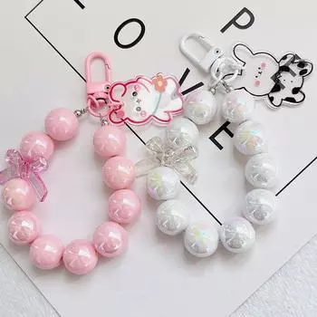 1 шт. мультяшный браслет против потери для мобильного телефона, чехол, ремешок на запястье, автомобильный брелок, милый телефонный шарм розовый