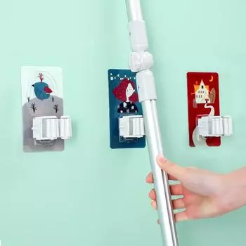 1 шт. мультяшный держатель для швабры держатель для метлы клейкие многоцелевые крючки настенный для кухни ванной комнаты крепкий крючок зажим для швабры