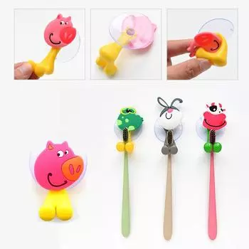 1 шт., мультяшный настенный крючок, присоска для полотенец, настенная присоска, держатель для зубных щеток из ПВХ, креативный милый