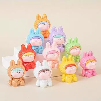 1 шт. мультяшный однотонный кролик лилит орнамент кубический милый настольный орнамент украшения игрушки разноцветный