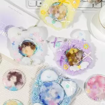 1 шт. мультяшный пушистый магнитный держатель для значка DIY декор аниме чехол шикарный милый кошачий ушки бант звезда Kpop держатель для значка фиолетовый