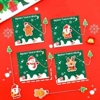 1 шт. мультяшный рождественский металлический Санта-Клаус акриловая подвеска закладка школьные канцелярские принадлежности закладки милые канцелярские принадлежности