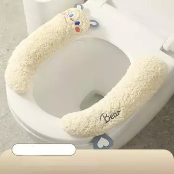 1 шт. мультяшный стиль пасты утолщенный чехол для сиденья унитаза коврик зимний теплый мягкий моющийся коврик чехол для сиденья чехол для биде аксессуары для ванной комнаты