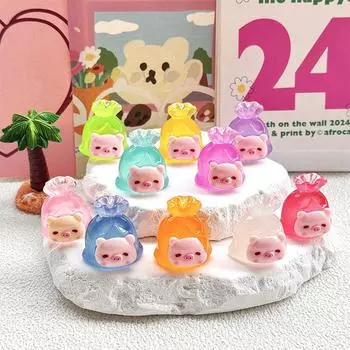 1 шт. мультяшный светящийся счастливый мешок свиньи миниатюрные фигурки креативные украшения для дома своими руками аксессуары мини-украшение ландшафта подарок