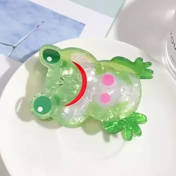 1 шт. мультяшный забавный зажим-краб в виде лягушки, креативный животный ацетатный зажим-акула, дикий средний зажим для волос для полупучка, аксессуар для волос XXL