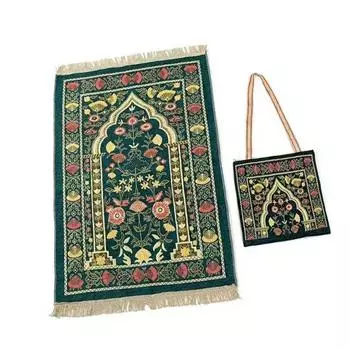 1 шт. мусульманский ковер исламский коврик с кисточками 70x110 см дорожное одеяло этнический цветочный узор с сумкой портативные молитвенные коврики